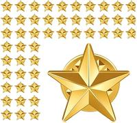 Tichso 50/100/200/300/500 pieces small alloy material Gold-plated-color silver-plated-color Star lapel pin Veterans Day pin Backpack Military Award pins Labor Day July 4th Memorial Day Star brooch