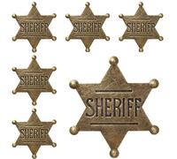 Tichso 6/12/24/48 Pieces Vintage Bronze color American Large Sheriff Deputy Badge Brooch Western Police Sheriff Deputy Pin Suitable Party Costumes Cosplay Brooches Pins Cowboy School Carnival Prizes