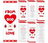 TICIAGA 60Pcs Valentine's Day Bible Verses Bookmarks Bulk for Kid, Christian Scripture Reading Bookmarks Prayer Gospel Tracts for Sunday School, Jesus Loves You Evangelism Church Gifts for Women Girls