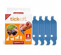 tick-off Patented Tick Remover for Pets, Blue, 4 Pack