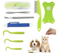 Tick Removal Tool 8 in 1 with Storage Box, Tick Tweezers, Flea Comb, Magnifying Glass, Dog Tick Remover Tool Tick Removal Kit Tick Removal Tool for Dogs Cats Pet Tick Comb (Tick Removal Tool 8 in 1)