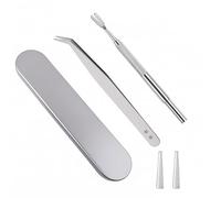 Tick Removal Tool Kit for Dogs, Cats, and Humans - Professional Stainless Steel Tick Remover Set with Fine-Tipped Tweezers, Tick Shovel, and Durable Storage Box, Essential for Outdoor Safety