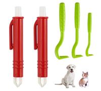 Tick Remover Kit for Dogs, Cats & Humans - 3 Hooks + 2 Tweezers, Pain-Free Removal Tool for Pets & Outdoor, Stainless Steel Tick Twister (5-Piece)