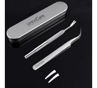 Tick Remover, Tick Removal Tool, Stainless Steel Tick Remover Tool for Dogs/Humans/Cats/Horses, Professional Foam Inserts Tick Remover Set- Includes Tick Tweezers, Tick Fork, Handy Tin, Manual (1 Set)