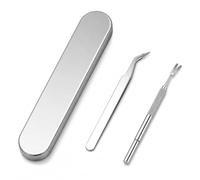 Tick Remover Tools for Dogs 3 Pcs Stainless Steel Tick Remover for Humans | Cats Tic Tweezers Easy Tic Twister Complete Tool Kit with Tweezers Shovel & Storage Box