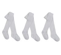 Tick Tock Baby Girls Cotton Rich Plain Tights 3 Pack White 0-6 months