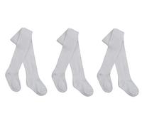Tick Tock Baby Girls Cotton Rich Plain Tights 3 Pack White 12-18 months