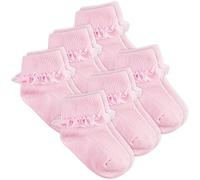 Tick Tock Infant Baby Girls Cotton Frilly Lace Organza Ankle Socks Christening 3 or 6 Pair