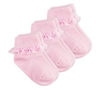 Tick Tock Infant Baby Girls Cotton Frilly Lace Organza Ankle Socks Christening 3 or 6 Pair