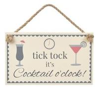 'tick tock it's Cocktails o'clock sign