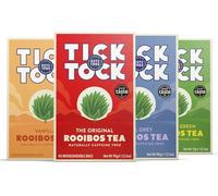 Tick Tock Rooibos Tea Selection Box, Pack of 4 x 40 (160 Teabags), Gift Set, Original, Vanilla, Green, Earl Grey, Naturally Caffeine Free Biodegradable Teabag Selection, Herbal Tea