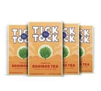 Tick Tock Vanilla Rooibos Tea - Caffeine-Free Pack of 4 x 40 Biodegradable Tea Bags (160 Teabags) for Wellbeing and Relaxation