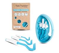 Tick Twister ClipBox Case of 3 Tick Removers for Dogs, Cats, Horses and Man - Made in France (BLUE)