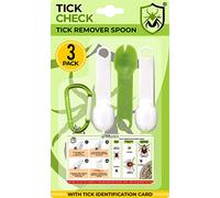TickCheck Lightweight Tick Remover Tools with Free Tick ID Card & Carabiner 1 Set (3 Spoons)