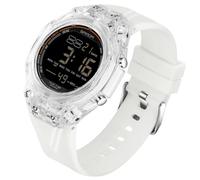 TICKEEN Mens Watch for Men Digital Sport Watch Military Waterproof Watches with Alarms/Countdown/Stopwatch/12&24H/Dual Time/Light/Hourly Chime/Military Multifunctional Wrist Watch (White Black)