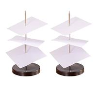 Ticket Spike, Receipt Spike Holder, 2pcs Desk Receipt Holder, Metal Receipt Spikes with Round Base, Black Paper Memo Holder, Metal Bill Holder, Straight Rod Spike for Restaurant, Kitchen