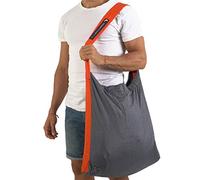 Ticket to the Moon 10, 20, & 40L Eco-Friendly Bag - Fair Trade and Handcrafted Parachute Silk Nylon Upcycling Eco Market Bag, Dark Grey/Orange, Large (40L)