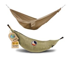 Ticket to the Moon Parachute Hammock King Size - Brown | Outdoor Hammock with 320 x 230 cm & Only 700 g - Lightweight Hammock with Easy Assembly Made of Nylon | Original since 1996
