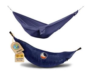 Ticket to the Moon Parachute Hammock King Size - Navy Blue | Outdoor Hammock with 320 x 230 cm & Only 700 g - Lightweight Hammock with Easy Assembly Made of Nylon | Original since 1996