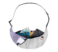 Ticket To The Moon | Upcycled Sling Bag | Shoulder Bag | Light Grey/Light Purple One Size