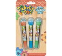 Tickety Toc Characters Roller Stamper Pen (Pack Of 3) Green/red (One Size)