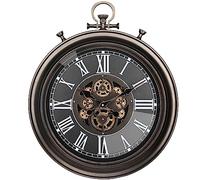 TICKGEAR Original Moving Gear Large Wall Clock 18 * 21": Vintage Industrial Pocket Watch Steampunk Rustic Farmhouse Decor for Living Room, Office, and Bar. Battery-Operated and Oversized.