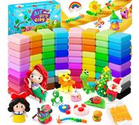 TicKiddos Air Dry Clay, 72 Bags 36 Colors Modelling Clay with 15 Tools, Soft Ultra Light Non-Sticky Magic Clay, Creative Art & Craft Kits, Gift for Boys and Girls Age 3 4 5 6 7 8 9 10 11 12