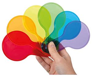 TickiT 73109 Translucent Colour Mixing Paddles - 6 Colours, Primary & Secondary.