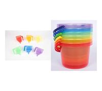 TickiT 73113 Translucent Colour Funnels - Pack of 6 & 73101 Bucket Set, 162 mm, Translucent
