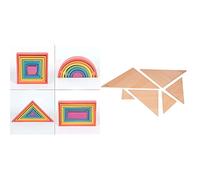 TickiT 73420 Rainbow Architect Set & 73436 Natural Architect Panel Set of 24 - Arches, Rectangles, Squares and Triangles