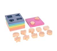 TickiT 73532 Rainbow Wooden Shape Stacker, Red, Orange, Yellow, Green, Blue, Indigo, Violet