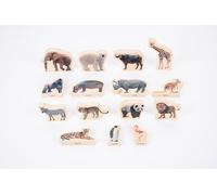 TickiT 73572 Wooden Wild Animal Blocks - Wooden Toys - Early Development & Activity Toys