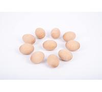 TickiT 73879 Natural Beechwood Eggs, H 6.5cm x 4.6cm diameter