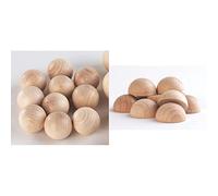 TickiT 73881 Beechwood Balls & 73883 Wooden Semipheres Heuristic Play, Pack of 10