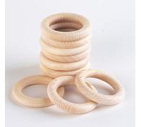 TickiT 73919 Beechwood Rings, 70mm dia, Natural Wood, Pack of 10