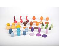 TickiT 74051 Wooden Treasures Sample Set, Green Purple Yellow Red Orange Blue Brown, Suitable from 3 Years Old