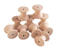 Tickit Beechwood Spools, 10 Wooden Spools for Heuristic Play, Open-Ended Educational Toys for Early Development, Stacking Blocks, Counting Blocks & Construction Toys for Babies & Toddlers