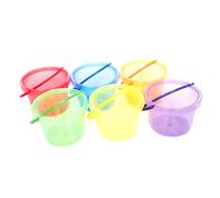 tickit Bucket Set, 162mm, Translucent - 6 Rainbow-Coloured Buckets for Sand, Water Play & Messy Play Fun