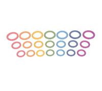 tickit Rainbow Wooden Rings - Pack of 21 Beechwood Rings in 7 Colours and 3 Sizes, Natural Sensory and Heuristic Play for Toddlers