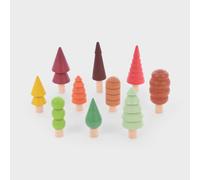 TickiT 73540 Seasonal Woodland Trees - Wooden Trees - Small World Play - Christmas Tree - Pretend Play