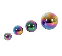 tickit Sensory Reflective Colour Burst Balls - Set of 4 Stainless Steel Mirror Balls, Multi-Size Baby Sensory Toy for Visual & Tactile Exploration, Safe from Birth