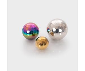 tickit sensory stainless steel balls - mirrored faceted balls with sound and movement for sensory exploration, motor skill development and early learning