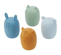 tickit Silisoft Animal Squirters 4 Animals, Soft Silicone Bath Toys with Water-Squirting & Sensory Shaker Features for Creative Play, Neutral