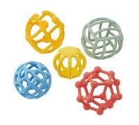 tickit SiliSoft Flexi Balls - 5 Soft, Flexible Cage-Style Sensory Balls for Tactile Exploration, Creative Play, and Calming Fidgeting, Rainbow