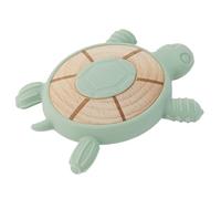tickit Silisoft Turtle Teether Sensory Silicone & Wooden Teething Toy for Babies, Soothes Gums & Supports Development