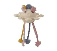 tickit Silisoft Zip Pull Sensory Toy with Earthy Ridged Silicone Tentacles and Popping Buttons for Sensory Play and Early Motor Skill Development, Earth