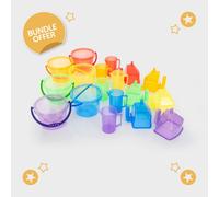 tickit Translucent Colour Buckets, Funnels & Jugs Set