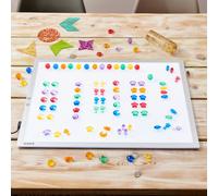 tickit translucent colour galaxy counters - 108 pcs space-themed counting counters, 6 shapes in 6 colours for sorting, pattern making and early maths learning, ideal for light panel play