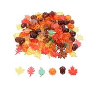 tickit translucent colour leaves & seeds counters - 120 pcs autumn nature counters, 6 shapes in 5 colours for counting, sorting, pattern making and early maths learning, ideal for light panel play