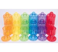 TickiT 73105 Translucent Colour Pot Set, 42 mm Dia, 18 Pieces, Translucent